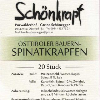 Etikett Spinat-Krapfen